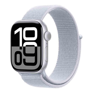 Apple Watch Series 10 GPS 46mm Silver Aluminium Case with Blue Cloud Sport Loop- Freesize