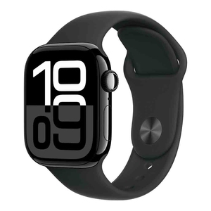 Apple Watch Series 10 GPS + Cellular 42mm Jet Black Aluminium Case With Black Sport Band S/M