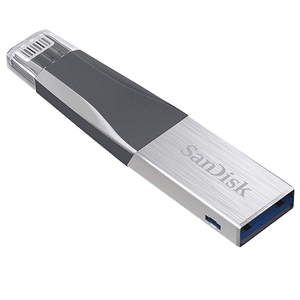 SanDisk iXpand Mini Flash Drive 64 GB OTG Drive (Grey, Type A to Lightning