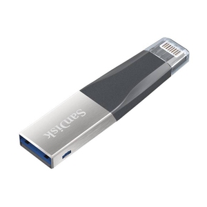 SanDisk iXpand Mini Flash Drive 128 GB OTG Drive (Grey, Type A to Lightning